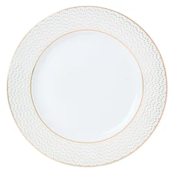 Gifi Assiette plate blanche motifs dorés