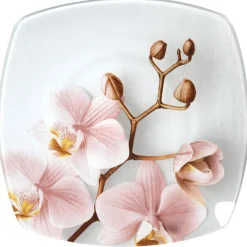 Gifi Assiette plate carrée design Orchidée