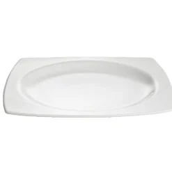 Gifi Assiette plate carrée ivoire avec intérieur rond