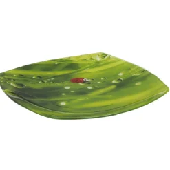 Gifi Assiette plate carrée verte design coccinelle