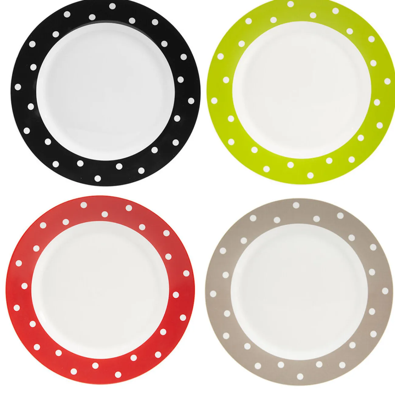 Gifi Assiette plate colorée à pois x4
