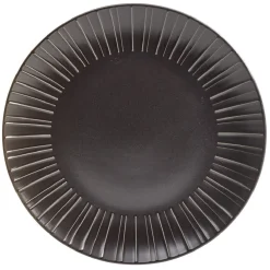 Gifi Assiette plate en céramique noir Ø27cm