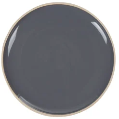 Gifi Assiette plate en faïence grise forme ronde