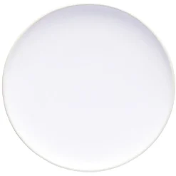 Gifi Assiette plate en faïence blanc avec liseré crème