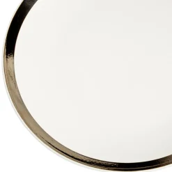 Gifi Assiette plate en faïence avec liseré doré