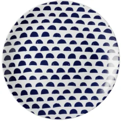 Gifi Assiette plate en porcelaine décor bleu Ø 27 cm