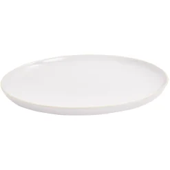 Gifi Assiette plate faïence gris avec liseré crème