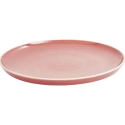 Gifi Assiette plate faïence Terracotta avec liseré crème