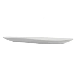 Gifi Assiette plate forme feuille blanche