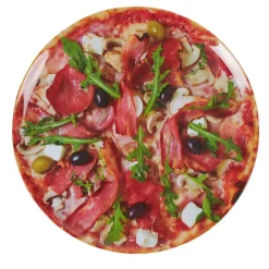 Gifi Assiette plate forme ronde style fast food motif pizza