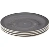 Gifi Assiette plate gris effet spirale x4