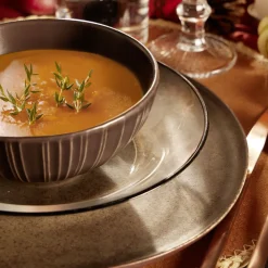 Gifi Assiette plate Istanbul en faïence brun Ø28cm