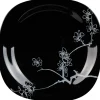 Gifi Assiette plate Luminarc noir design asiatique Ming White