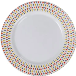 Gifi Assiette plate Luminarc ronde triangles rose gris jaune