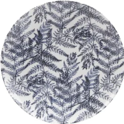 Gifi Assiette plate motif feuillage bleu et blanc