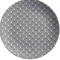 Gifi Assiette plate motif vague japonaise gris