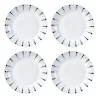 Gifi Assiette plate porcelaine blanche à pois noir x4