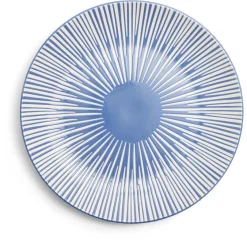 Gifi Assiette plate Rio faïence bleue et blanche Ø27cm