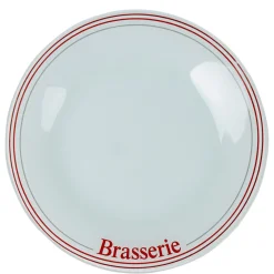 Gifi Assiette plate ronde blanche décor brasserie