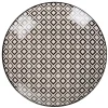 Gifi Assiette plate ronde blanche motif losange noir Etna