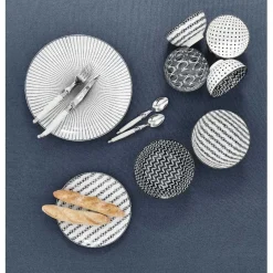 Gifi Assiette plate ronde blanche rayon noir