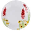 Gifi Assiette plate ronde blanche fleur rose Fantine