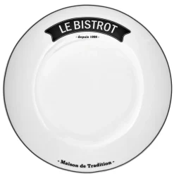 Gifi Assiette plate ronde blanche inscription noire Le Bistrot