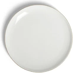 Gifi Assiette plate ronde blanc et doré Ø26cm porcelaine