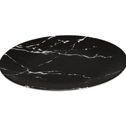 Gifi Assiette plate ronde décor marbre noir et blanc