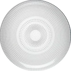 Gifi Assiette plate ronde effet relief blanc transparent Ø26,8 cm