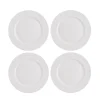 Gifi Assiette plate ronde embossée blanche x4