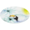 Gifi Assiette plate ronde en verre motif toucan exotique