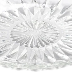 Gifi Assiette plate ronde fleur géométrique verre transparent