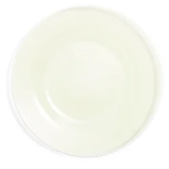 Gifi Assiette plate ronde liseré blanc verre transparent vert sauge Ø26cm