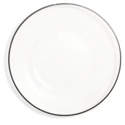 Gifi Assiette plate ronde liseré noir verre transparent Ø26cm