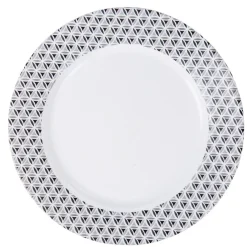 Gifi Assiette plate ronde Luminarc blanche triangle noir Palerme