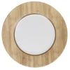 Gifi Assiette plate ronde Luminarc blanc motif bois Nordic