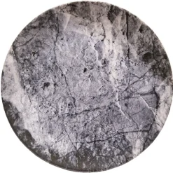 Gifi Assiette plate ronde motif ardoise gris et noir