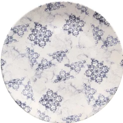 Gifi Assiette plate ronde motif carreau de ciment bleu et blanc