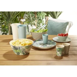 Gifi Assiette plate ronde motif géométrique noir et blanc