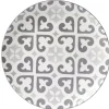 Gifi Assiette plate ronde motif carreau de ciment gris et blanc