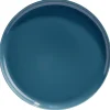 Gifi Assiette plate ronde Oslo porcelaine bleu uni