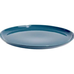 Gifi Assiette plate ronde Oslo porcelaine bleu uni