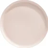 Gifi Assiette plate ronde Oslo porcelaine rose uni