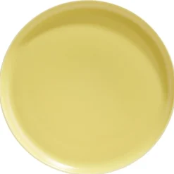 Gifi Assiette plate ronde Oslo porcelaine jaune uni