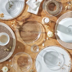 Gifi Assiette plate ronde Pampilles blanc transparent Ø 25 cm