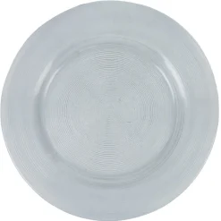 Gifi Assiette plate ronde transparente striée
