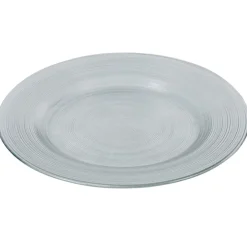 Gifi Assiette plate ronde transparente striée