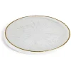 Gifi Assiette plate ronde verre transparent rebord doré Ø28cm