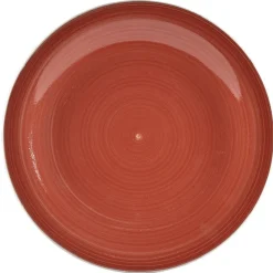 Gifi Assiette plate rouge effet spirale x4